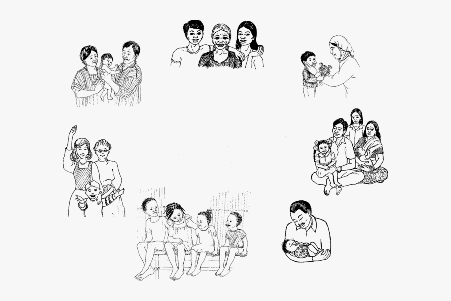 Several Images Of Women, Men And Children From All - Cartoon, Transparent Clipart