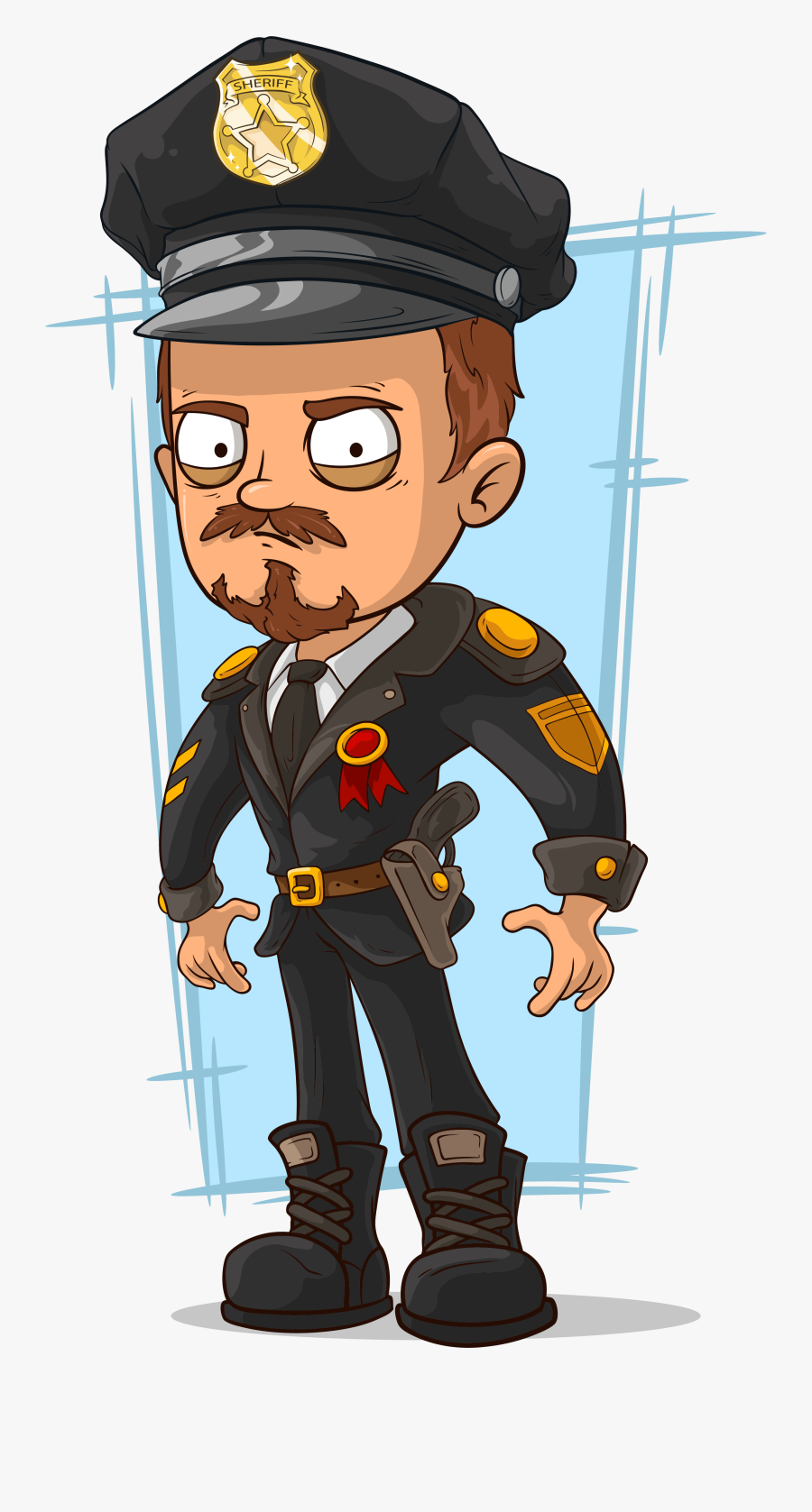 Cop Clipart Police Chief - Cop Cartoon Drawing, Transparent Clipart