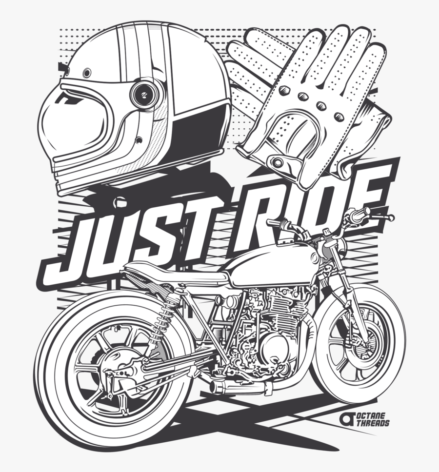 Just Ride Cafe Racer, Transparent Clipart