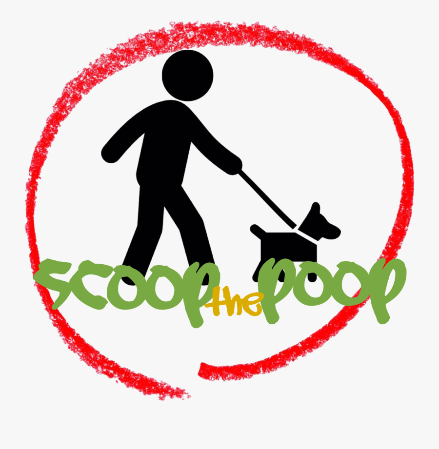 Scoop The Poop - Stick Figure Walking Dog, Transparent Clipart
