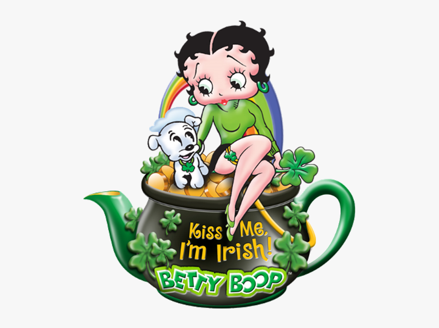 Betty Boop St Patrick's Day Detailed, Transparent Clipart