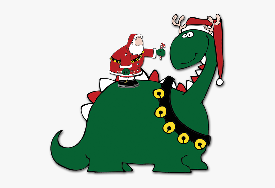 Dino Santa, Transparent Clipart