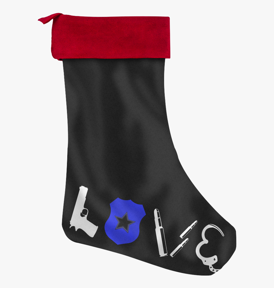 Clip Art Blue Christmas Stockings - Police Christmas Stocking, Transparent Clipart