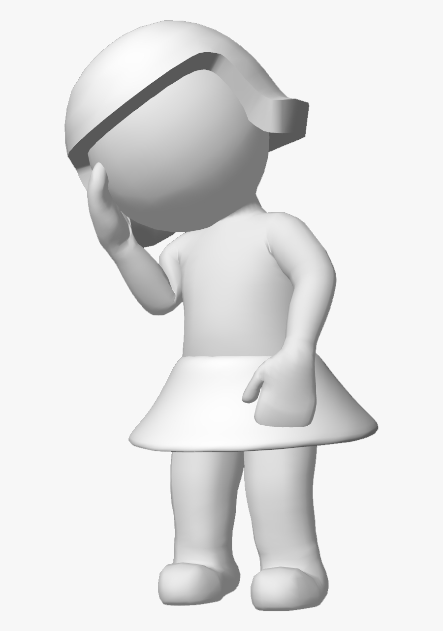 3d White Woman Thinking, Transparent Clipart