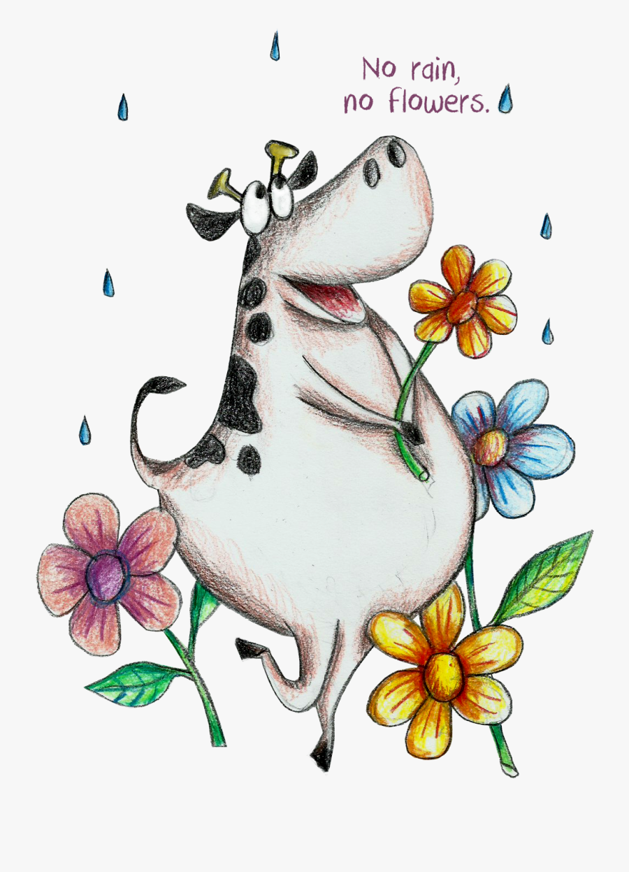 Cows Clipart Flower - Cartoon, Transparent Clipart