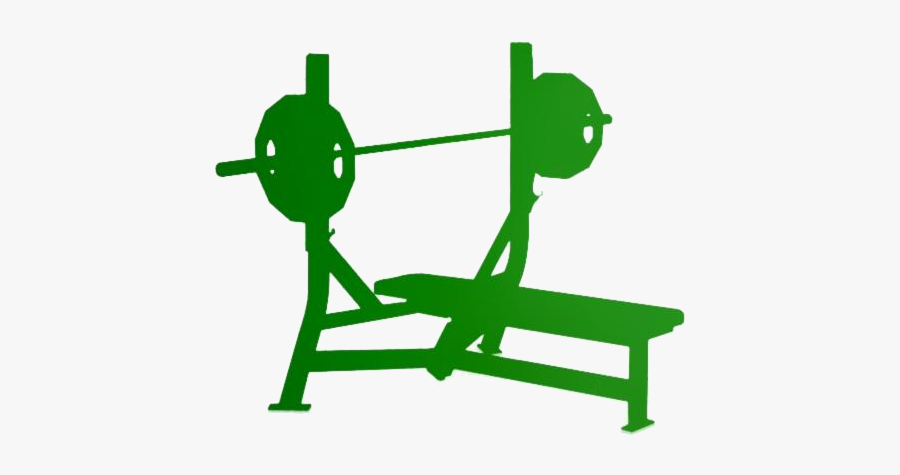 Gym Bench Press Art Png Silhouette - Hammer Strength Olympic Flat Bench, Transparent Clipart