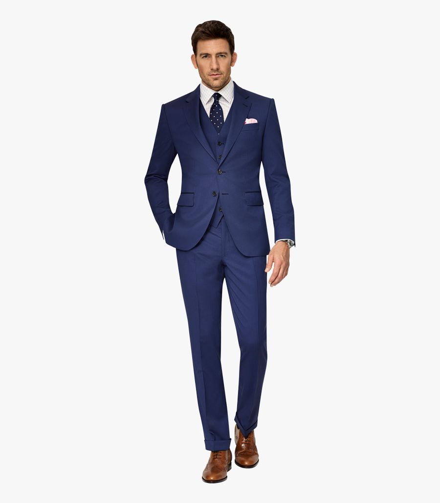 Blue Suit With Bow Tie - Navy Blue Blazer With Navy Blue Pants, Transparent Clipart
