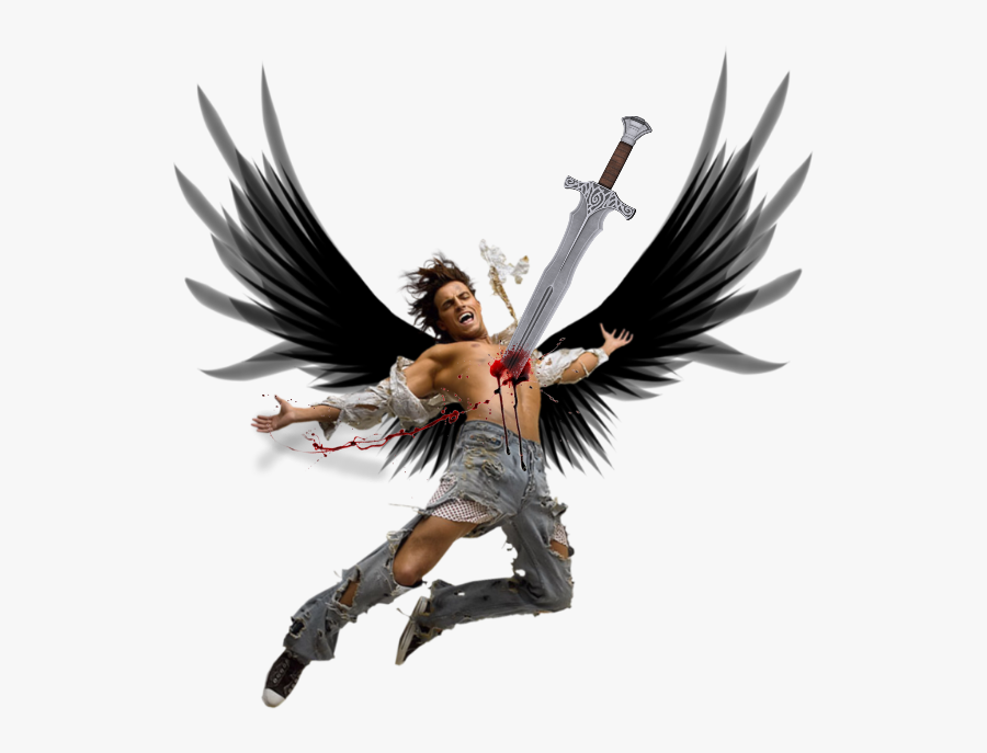 #ftestickers #angel #sword #blood #stickers #freetoedit - Male Fallen Angel Png, Transparent Clipart