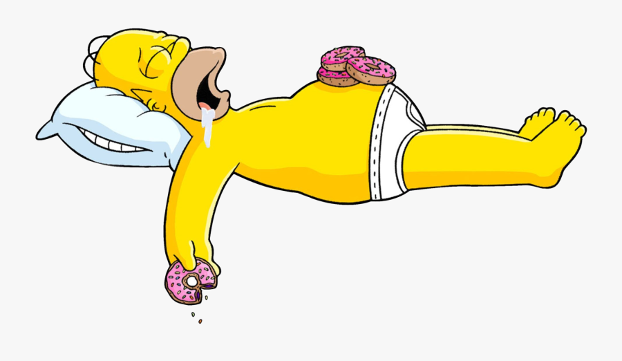 Homer Simpson Sleeping, Transparent Clipart