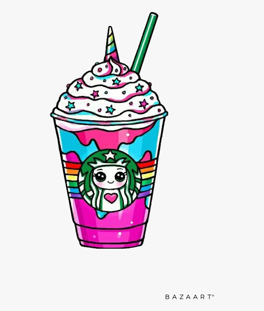Transparent Unicorn Frappuccino Png - Cute Unicorn Drawing, Transparent Clipart