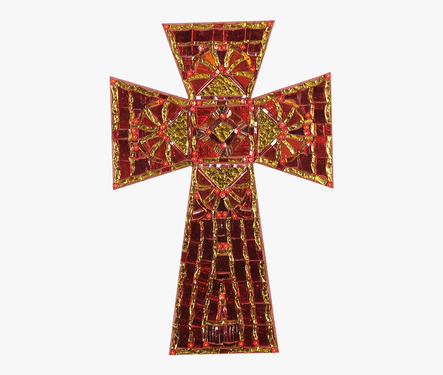 Cross Mosaic Red, Transparent Clipart