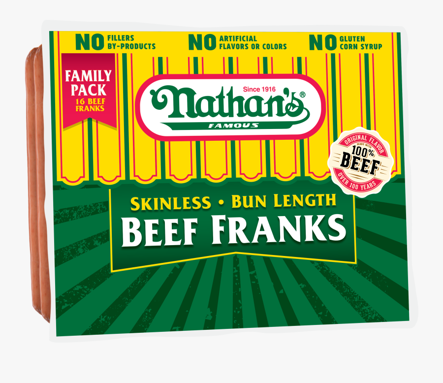 Nathan's Angus Beef Franks, Transparent Clipart