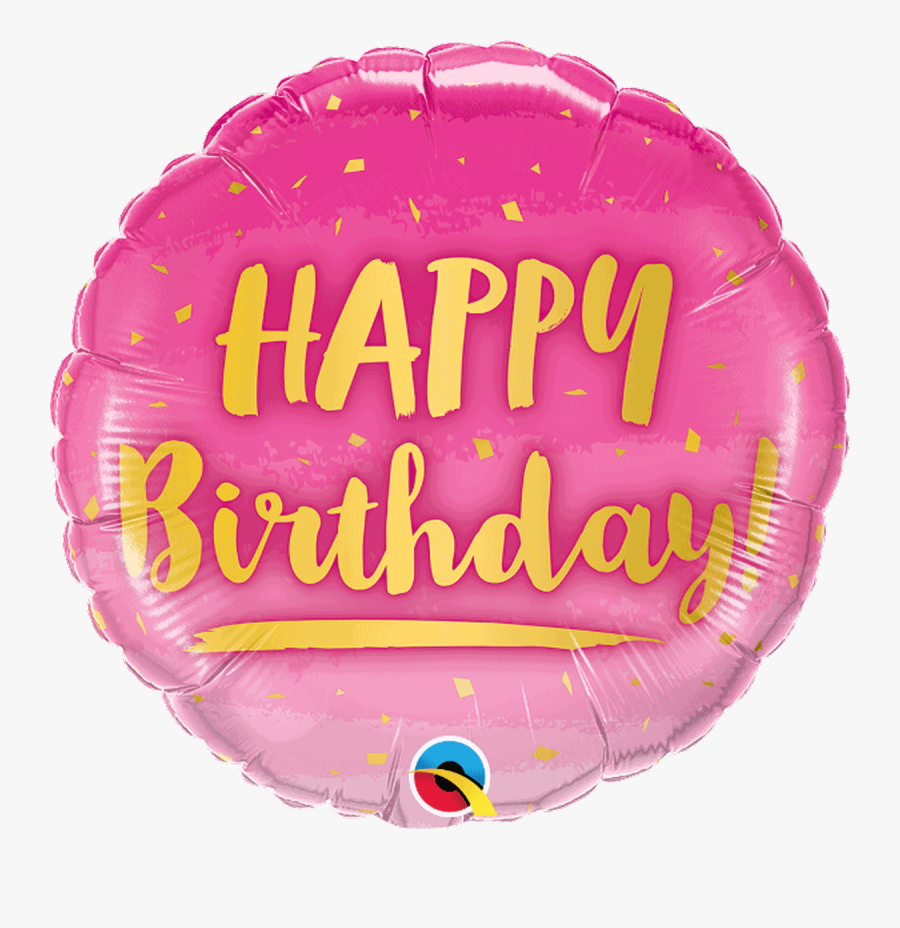 Happy Birthday Pink & Gold - Balloons, Transparent Clipart