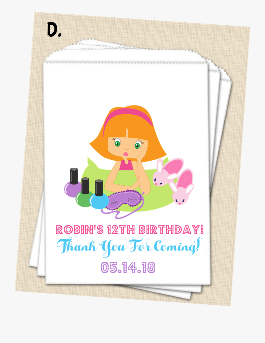 Slumber Party Birthday Party Favor Bags - Baby Shower Theme Elephant, Transparent Clipart