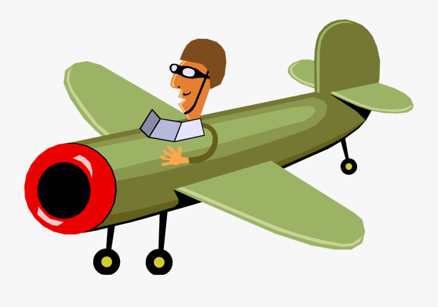Airforce Pilot In Flight Clipart Transparent Stock - Air Force Pilot Cartoon, Transparent Clipart