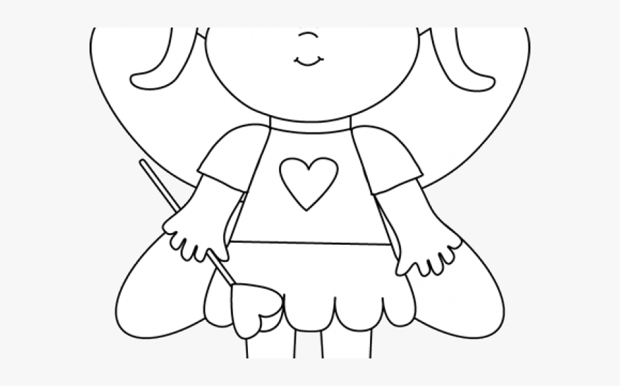 Fairy Clipart Black And White - Cartoon, Transparent Clipart