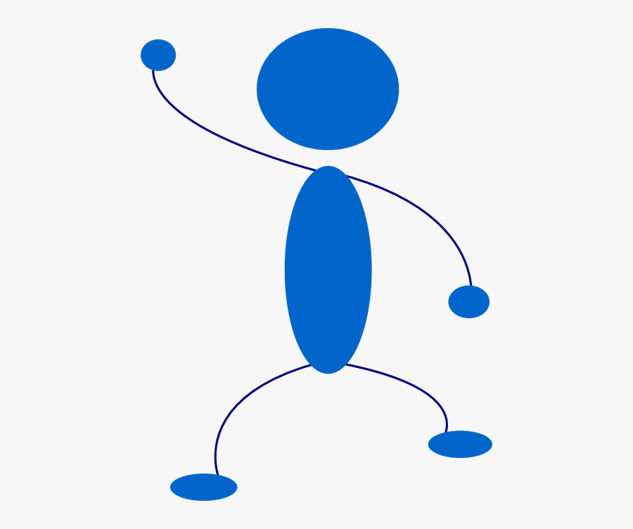 Stickman Stick Figure Waving - Cliparts Blue Man, Transparent Clipart