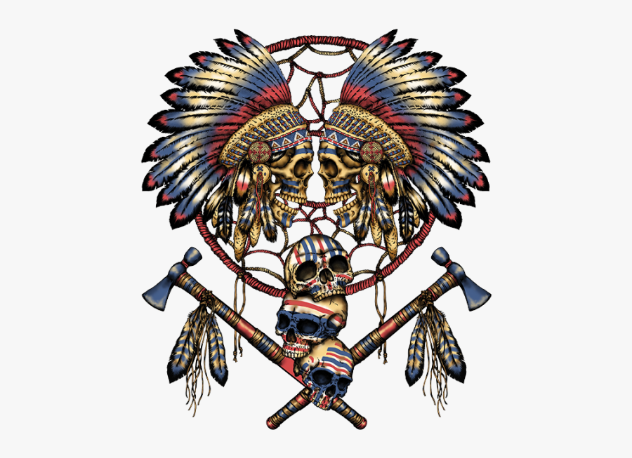 Two Skulls Dreamcatcher The - Native American War Dreamcatcher, Transparent Clipart
