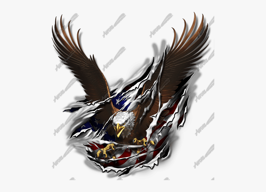American Flag Eagle Rip , Transparent Cartoons - Eagle Ripping Through American Flag, Transparent Clipart
