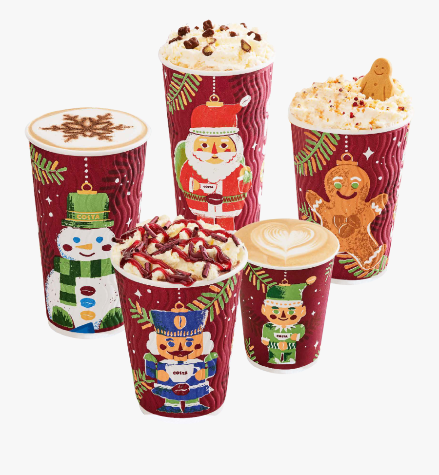 Costa Christmas Takeaway Cups - Costa Christmas Hot Chocolate, Transparent Clipart