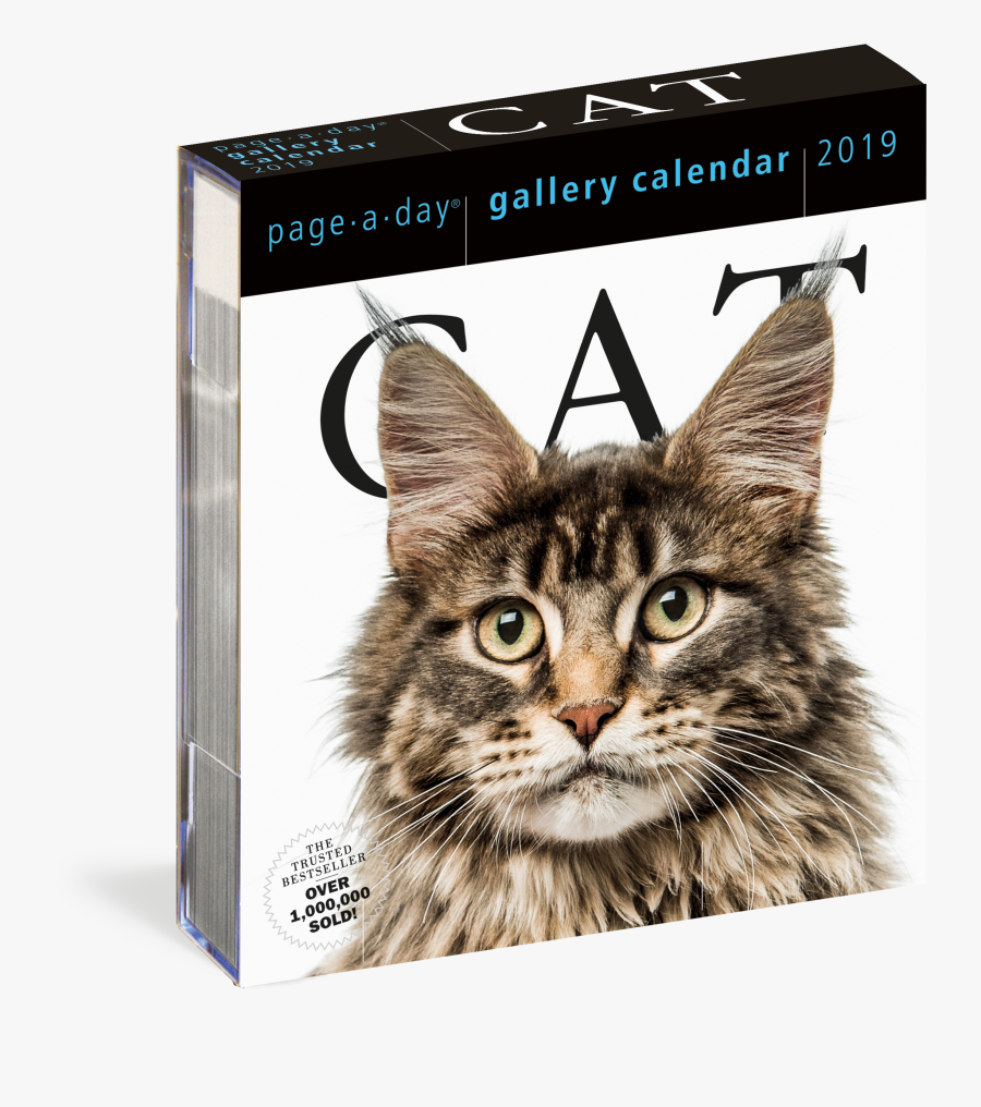 Clip Art Cat Under Blanket - Cat Page A Day Gallery Calendar 2019, Transparent Clipart