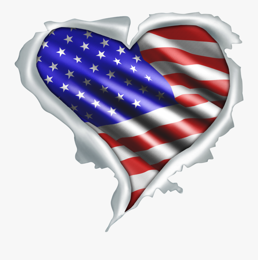 Heart Usa Flag, Transparent Clipart