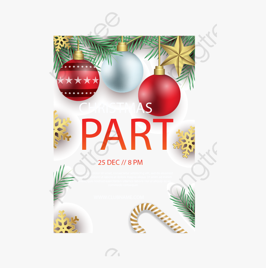 Christmas Party Clipart Vector - ตัวอย่าง บัตร เชิญ ร่วม คริสต์มาส, Transparent Clipart