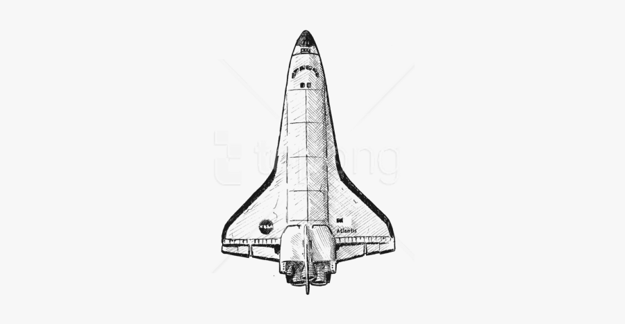 Download Black And White - Space Shuttle Transparent Background, Transparent Clipart