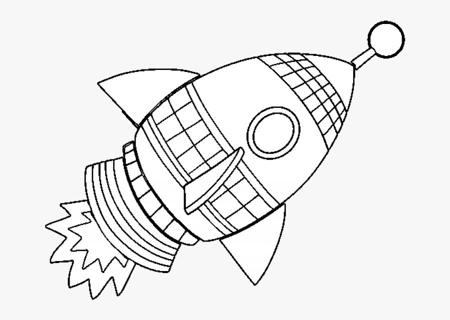 Rocket Ship Coloring Clipart, Transparent Clipart
