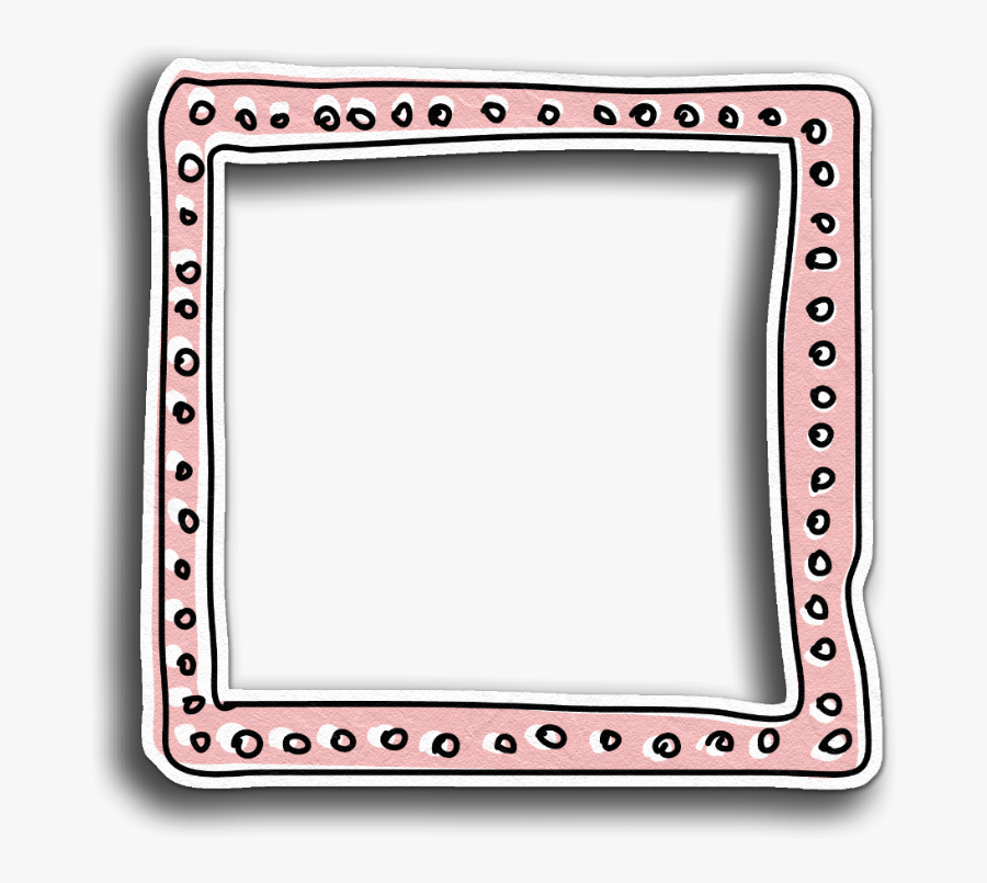 #frame #border #peach #pink #pastel #overlay #scrapbook - Doodle Frame Png, Transparent Clipart