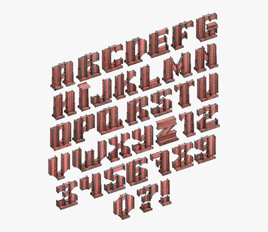 Vector Fonts Steel - Font That Looks Like Steel Beams, Transparent Clipart