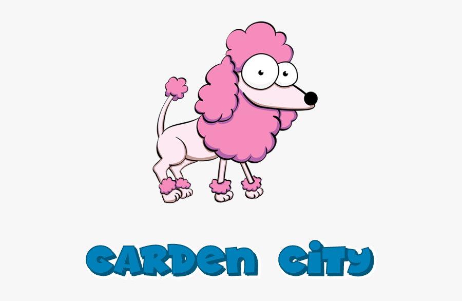 Garden City Wordart Graphic With Pink Poodle Cartoon - Cartoon, Transparent Clipart