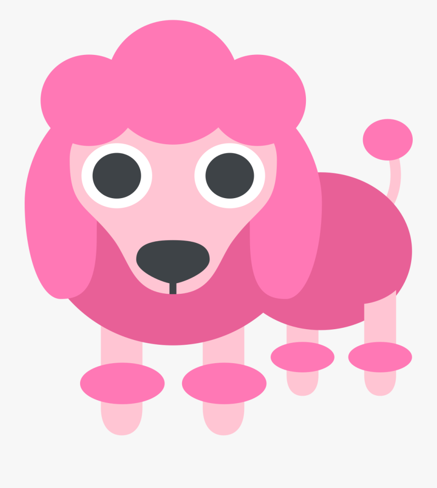 Pink Poodle Emoji, Transparent Clipart