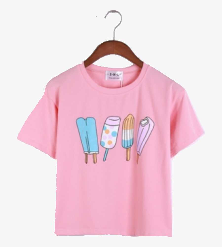 #shirt #cute #cuteshirt #kawaii #popsicles #pink #tshirt - Ice Pop, Transparent Clipart
