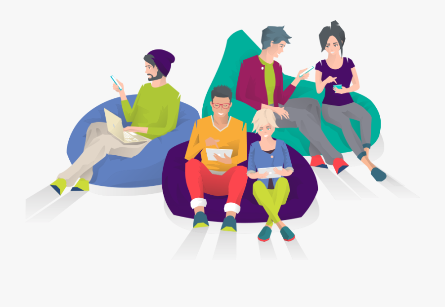 Isometric Person Chilling Illustration, Transparent Clipart