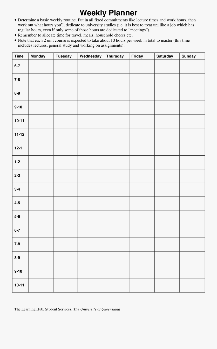Clip Art Free Weekly Templates At - Blank Week Planner Template, Transparent Clipart