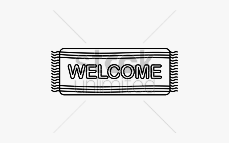 Doormat Cliparts - Line Art, Transparent Clipart