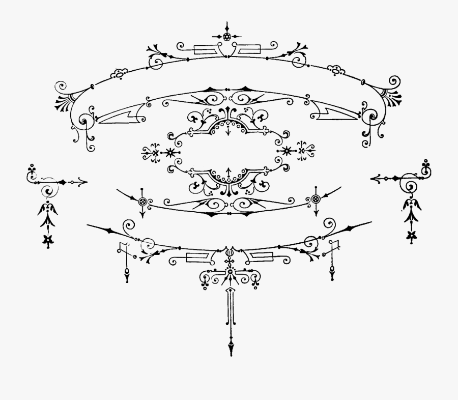 Vintage Typography Ornaments Clip Art - Lettering Ornaments Png, Transparent Clipart