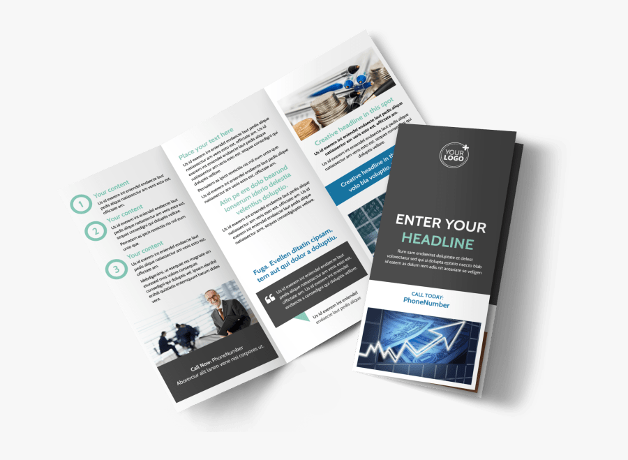 Clip Art Financial Brochure - Trifold Education Brochure Design, Transparent Clipart