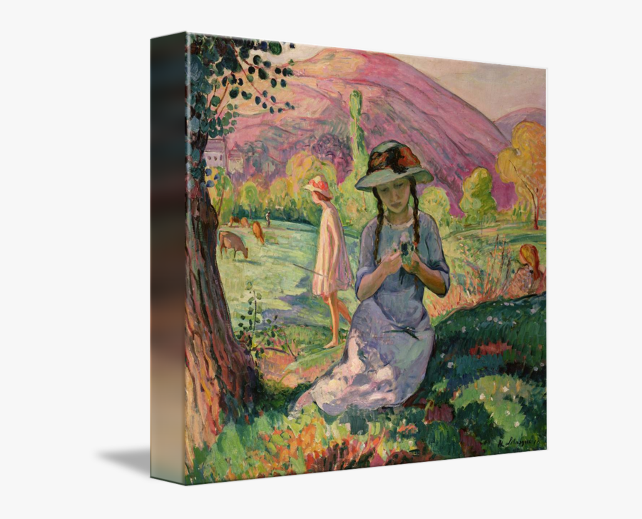 Clip Art Picking Flowers - Henri Lebasque Mädchen Beim Blumenpflücken, Transparent Clipart