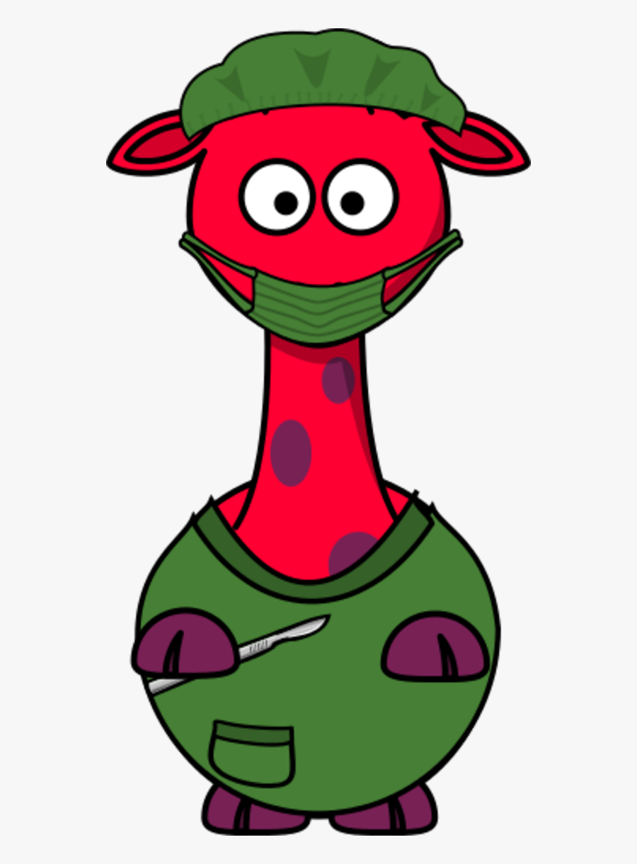 Surgeon Giraffe Cartoon Shower Curtain - Animal Doctor Cartoon Png, Transparent Clipart