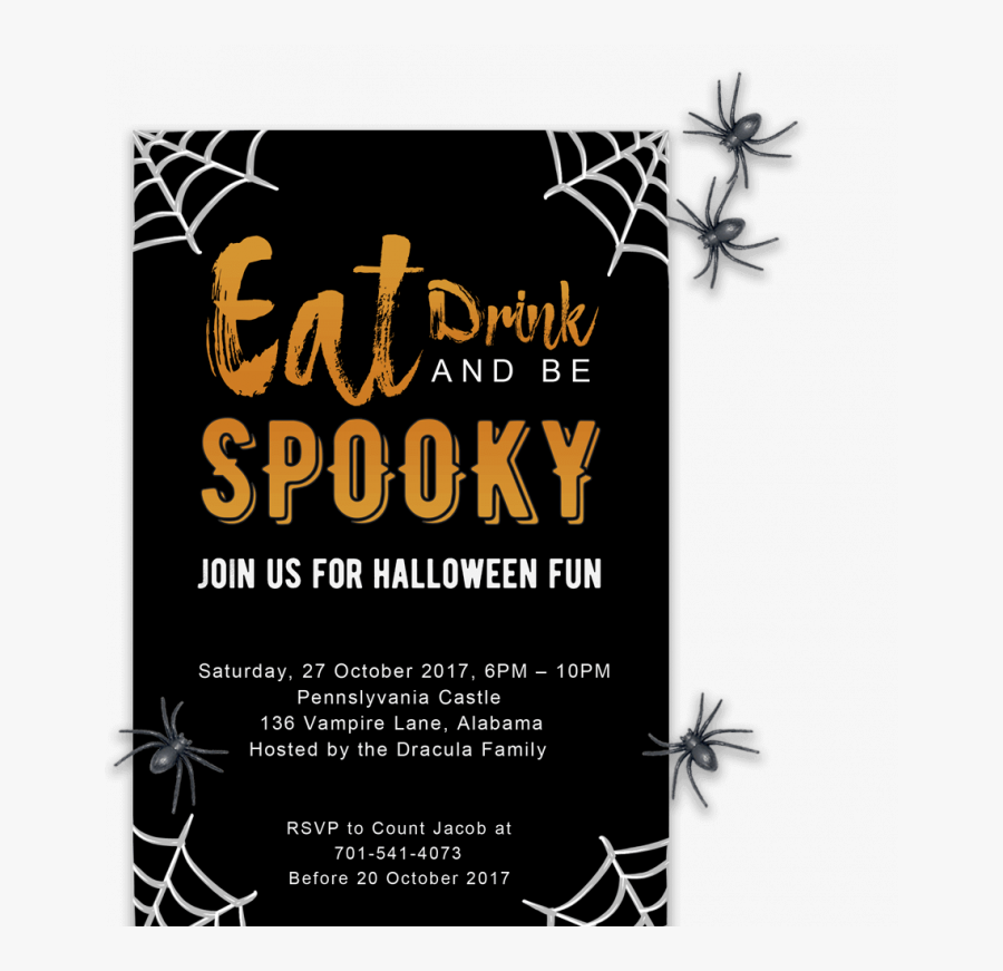 Halloween Party Invitation Template Free, Transparent Clipart