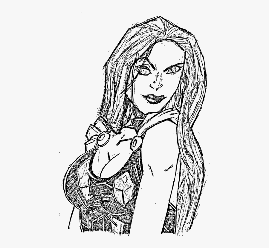 Hairstyle,art,trunk - Heroine Art Png, Transparent Clipart