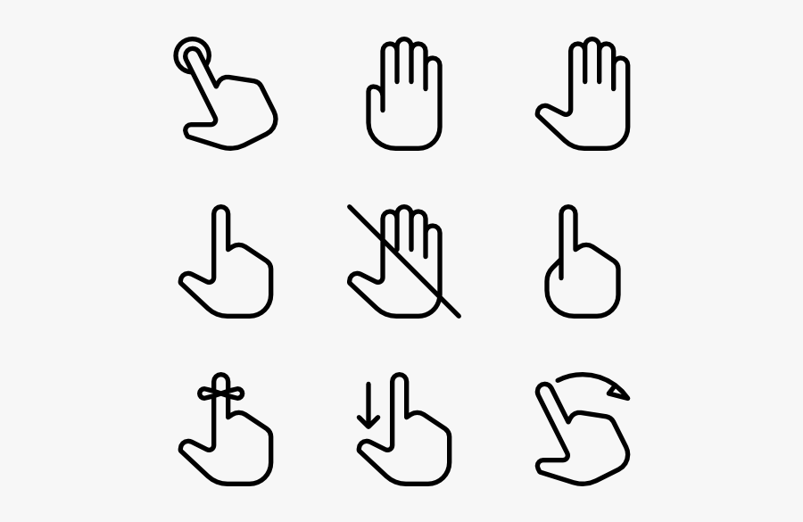 Touch Gestures, Transparent Clipart