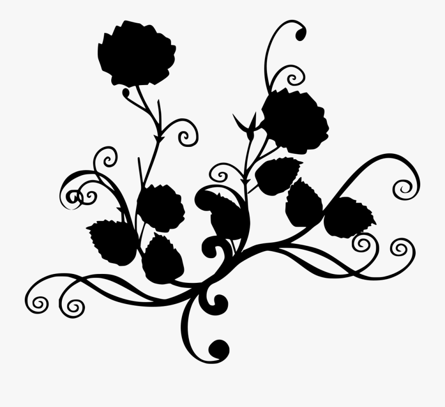 Rose Black And White Flower Clipart, Transparent Clipart