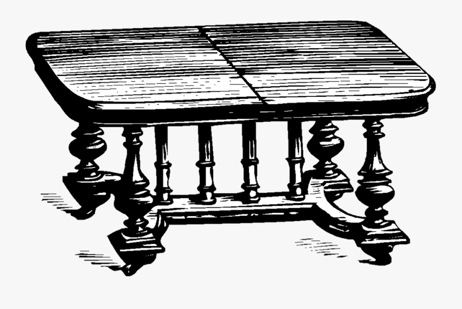 Table, Vintage, Folding, Furniture, Clip Art, Old - Vintage Illustration Table, Transparent Clipart