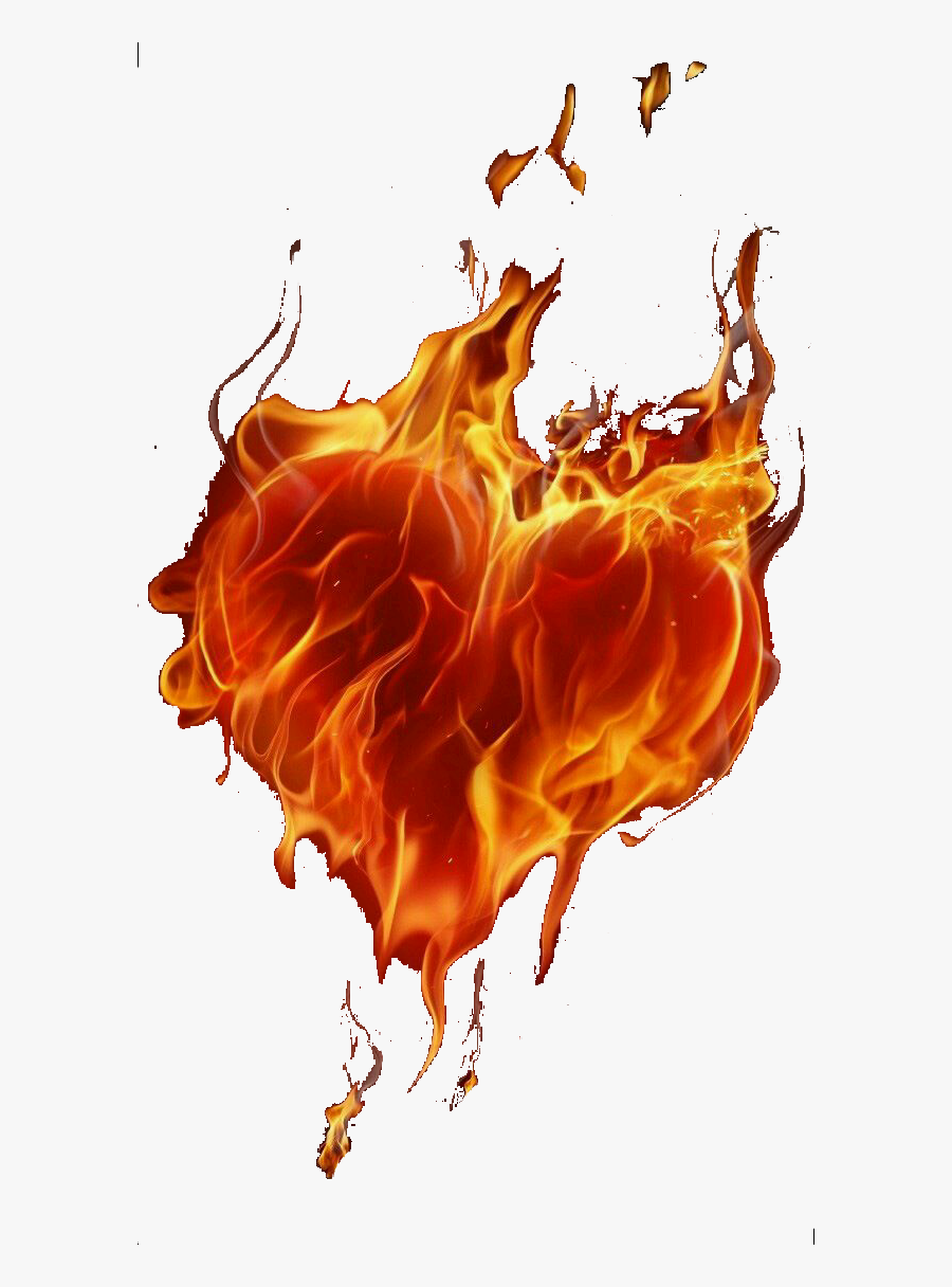 #flaming Heart - Heart On Fire Art, Transparent Clipart