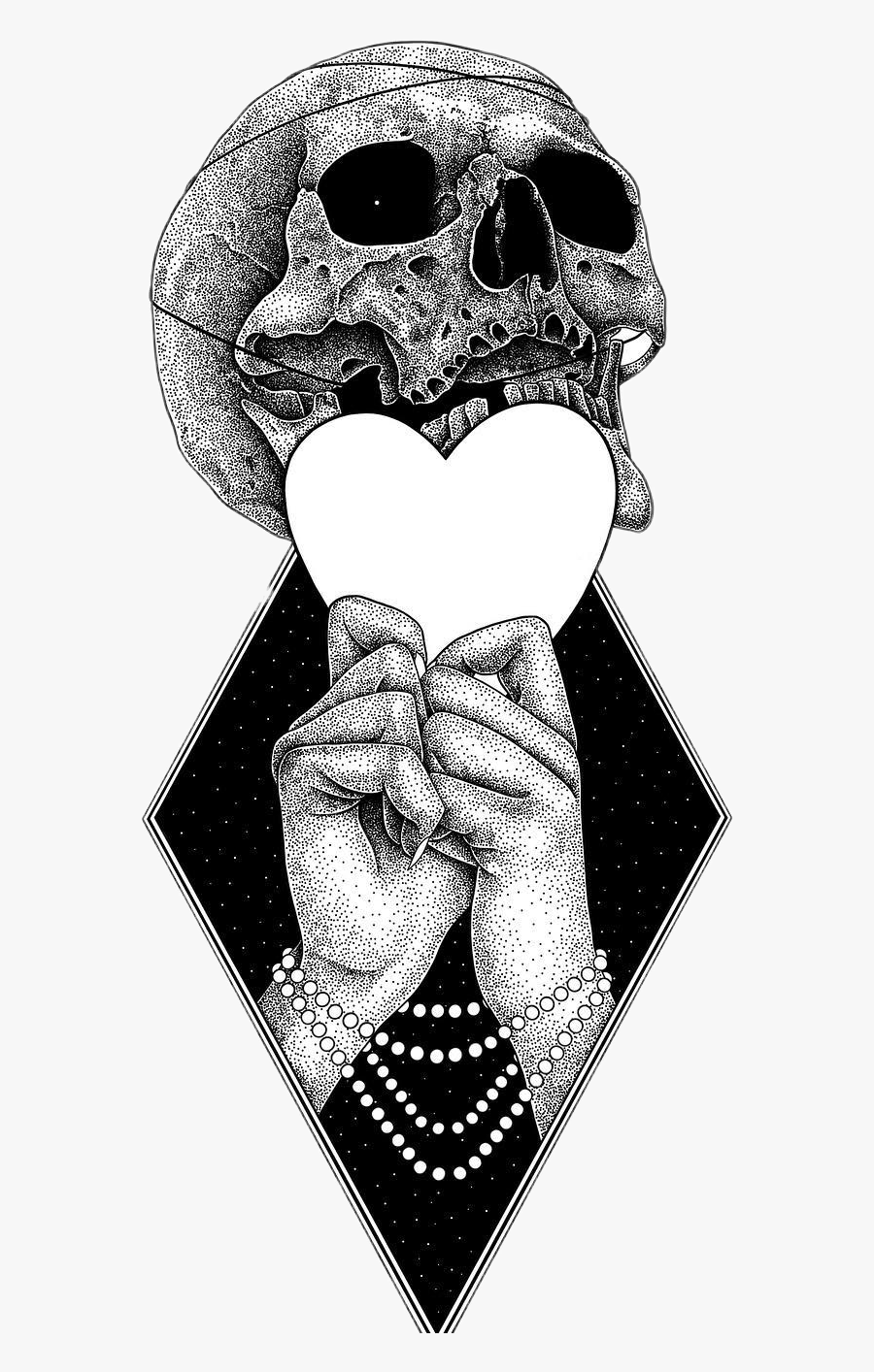 Transparent Skull Heart Png - Illustration , Free Transparent Clipart