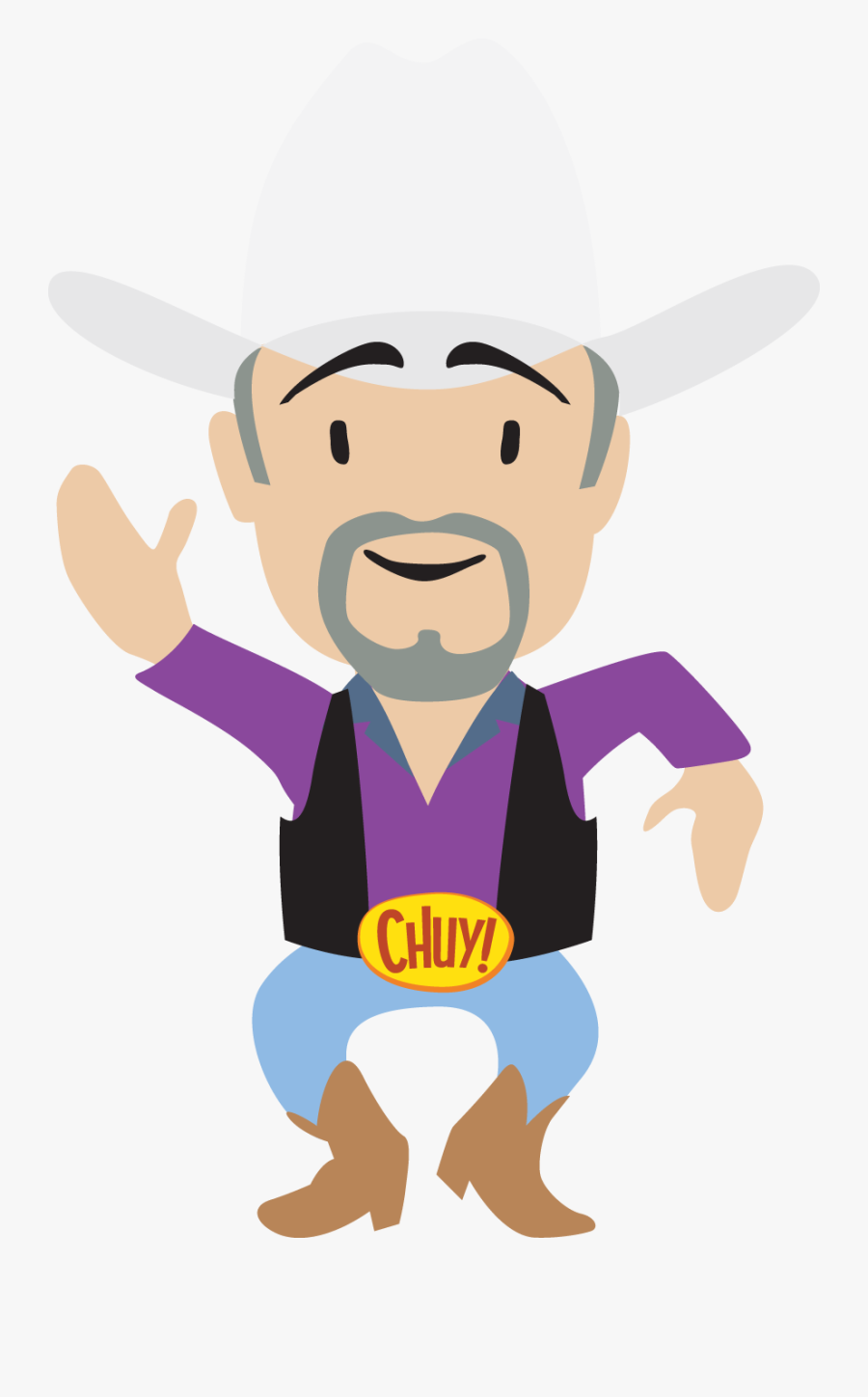 Chuy Purple Shirt And White Hat - Shirt, Transparent Clipart