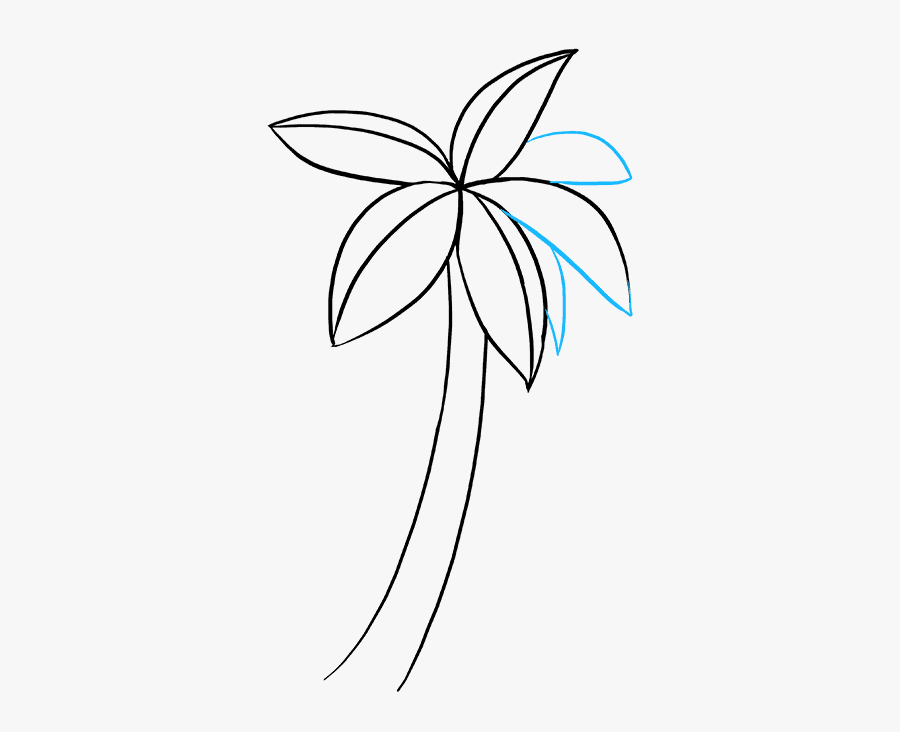 Blue Drawing Palm Tree - Cách Vẽ Cây Dừa, Transparent Clipart